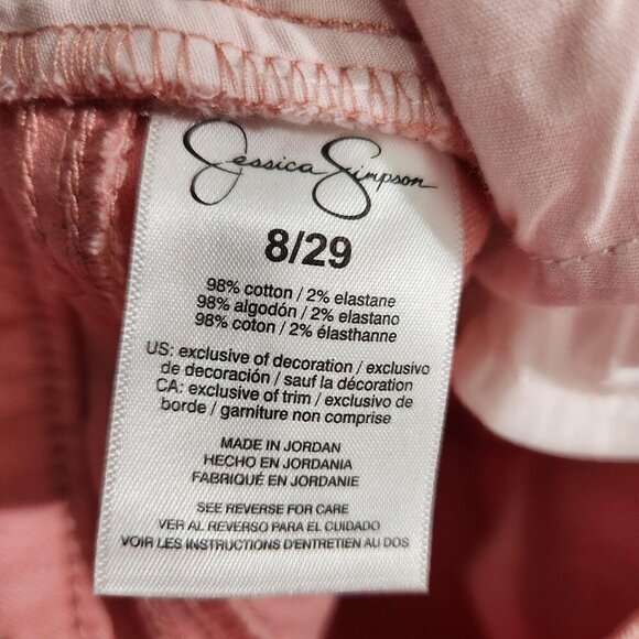 Jessica Simpson Jeans Womens 8 Pink Rolled Crop Skinny Stretch Pants Denim - Picture 7 of 16